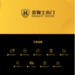 金骑士木门 五金静音锁具 简约实木复合门卧室门房门配锁 金色+子母金色合页3片+金色门吸1个